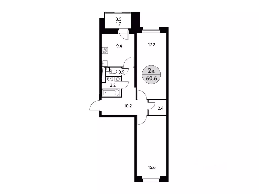 2-к кв. Московская область, Щелково ул. Механизаторов, 1А (60.6 м) - Фото 0