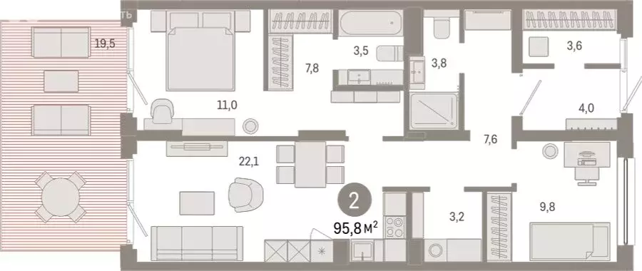 2-комнатная квартира: Екатеринбург, жилой комплекс Брусника в ... - Фото 1