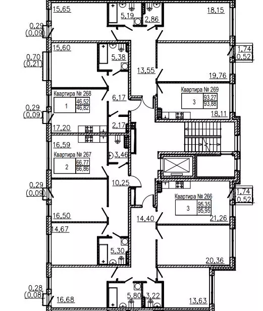 3-к кв. Санкт-Петербург ул. Чапаева, 17к2 (94.1 м) - Фото 1