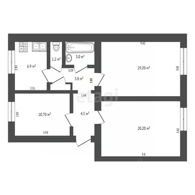 3-к кв. Крым, Саки ул. Ленина (69.0 м) - Фото 2