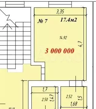 Квартира-студия, 17 м, 2/3 эт. - Фото 0