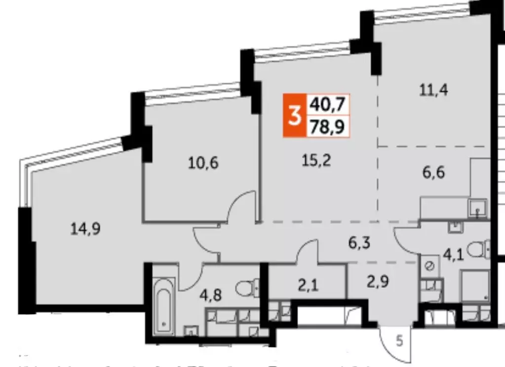 Продаётся 3-к квартира, 78.9 м - Фото 0