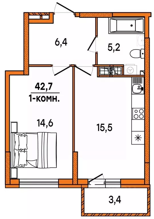 1-к кв. Ульяновская область, Ульяновск Киндяковка мкр, Заря жилой ... - Фото 1
