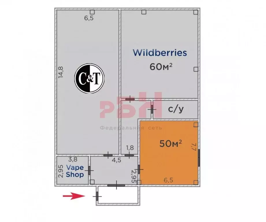 Торговая площадь в Тюменская область, Тюмень Велижанская ул., 69с3 (50 ... - Фото 2