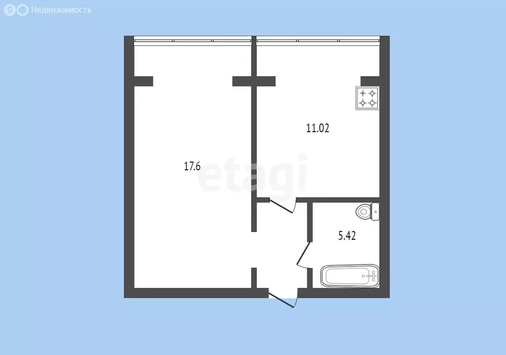 1-комнатная квартира: Черкесск, Октябрьская улица, 9Нк6 (40 м) - Фото 0