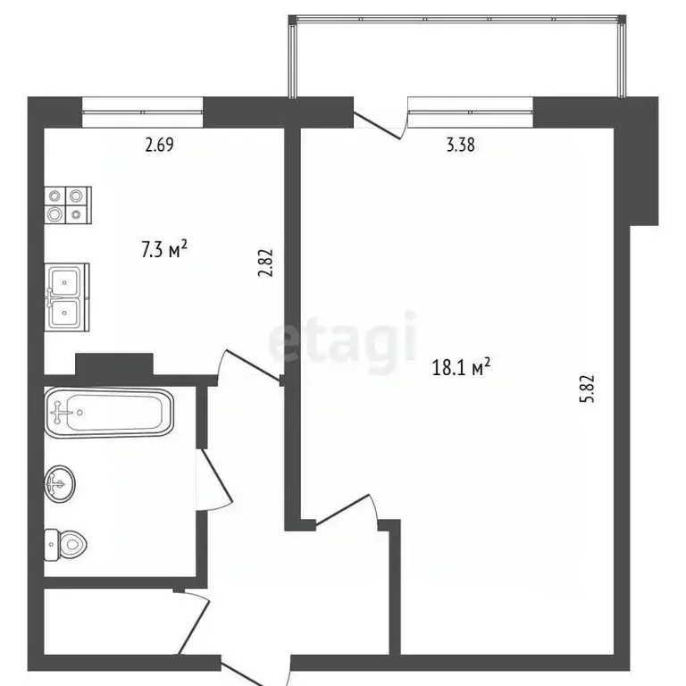 1-к кв. Вологодская область, Вологда Водники мкр, ул. Северная, 19 ... - Фото 2