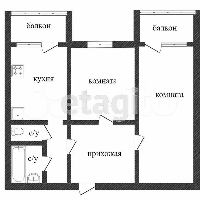 2-к. квартира, 50,8 м, 9/10 эт. - Фото 0