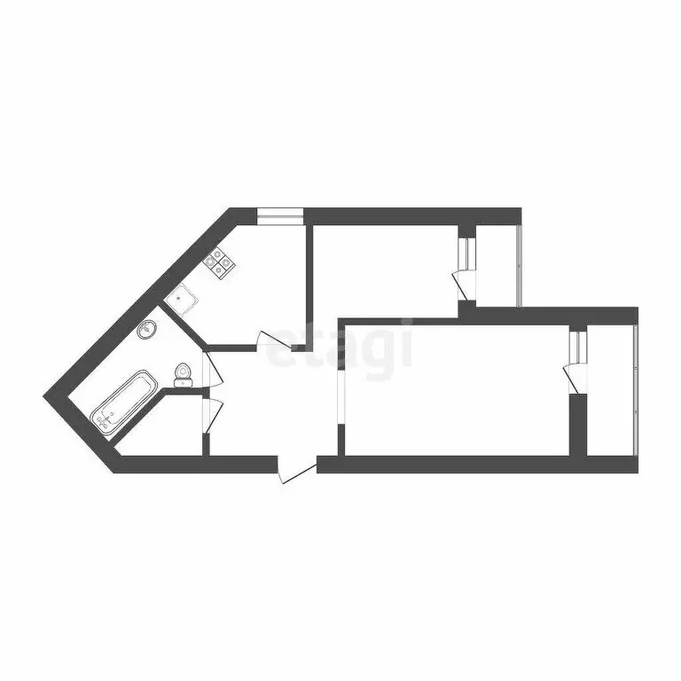 2-комнатная квартира: Томск, Нижний переулок, 45 (48.7 м) - Фото 0