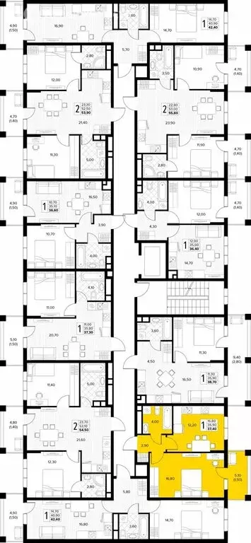 1-комнатная квартира: Сукко, жилой комплекс Кипарис (37.4 м) - Фото 1