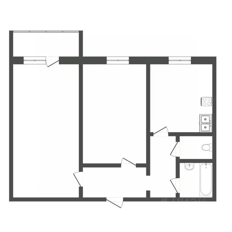 2-к кв. Тюменская область, Тюмень Ямская ул., 73к3 (50.5 м) - Фото 1