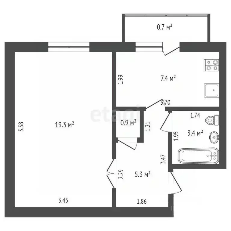1-к кв. Крым, Саки ул. Крымская (36.3 м) - Фото 2