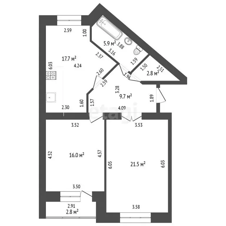 2-комнатная квартира: Стерлитамак, улица Строителей, 26 (73.6 м) - Фото 1