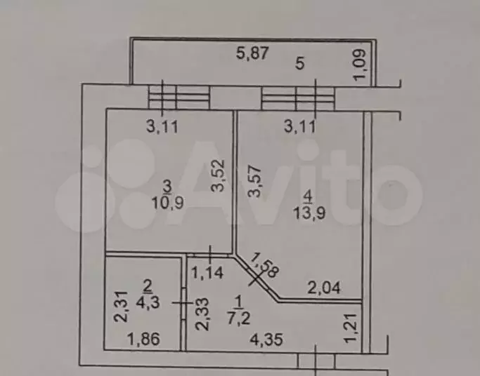 1-к. квартира, 38,2 м, 1/3 эт. - Фото 0