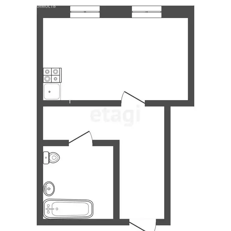 Квартира-студия: Туринск, улица Горького, 49 (29.4 м) - Фото 0