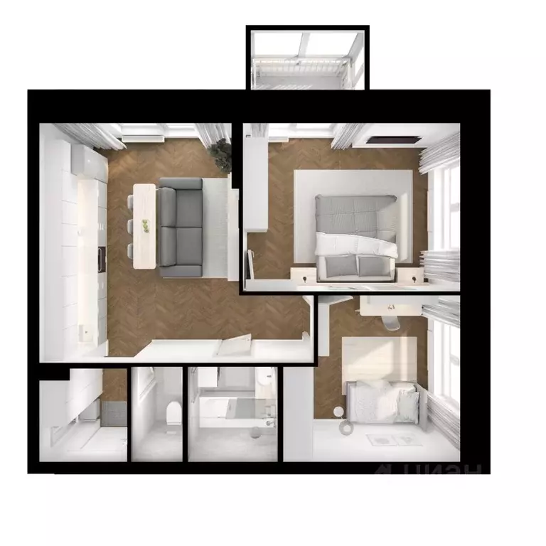 2-к кв. Татарстан, Казань ул. Анаса Тазетдинова, 1к10 (54.0 м) - Фото 2