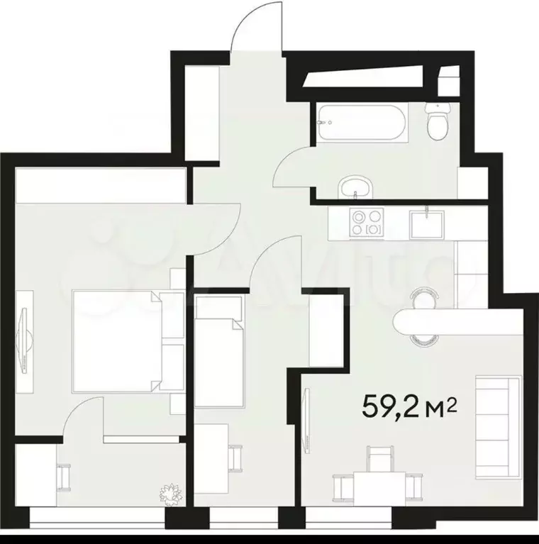 3-к кв. Кемеровская область, Кемерово ул. Дружбы, 28/2 (59.2 м) - Фото 1