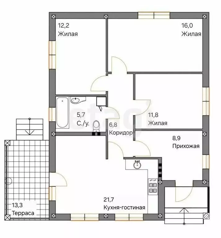 Дом в станица Гладковская, Новая улица (96 м) - Фото 1