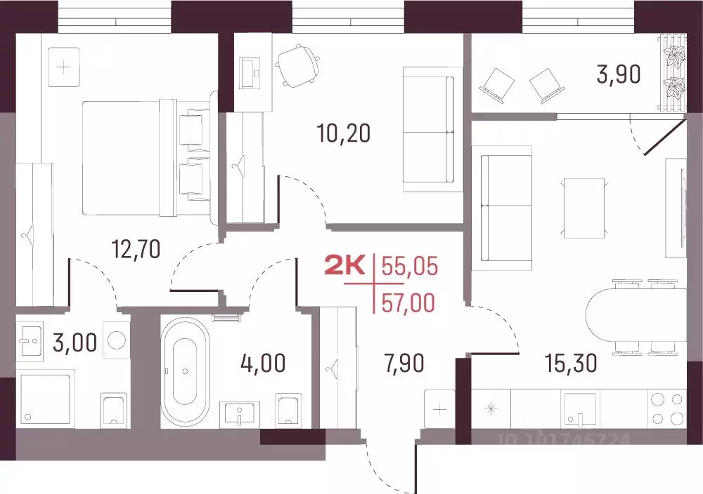 2-к кв. Свердловская область, Екатеринбург Академический мкр, 22-й ... - Фото 0