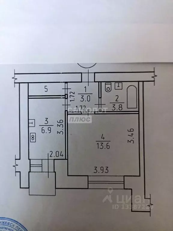 1-к кв. Удмуртия, Ижевск Молодежная ул., 62 (29.0 м) - Фото 1