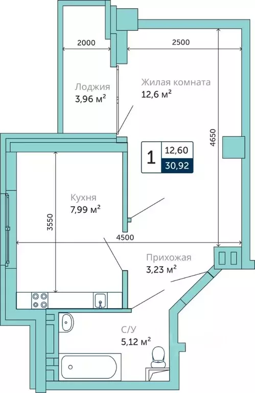 1-к кв. Ростовская область, Батайск ул. Бекентьева, 10 (30.92 м) - Фото 0