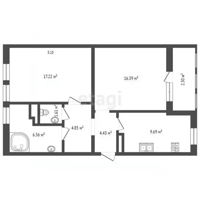 2-к кв. Севастополь ул. Братьев Манганари, 24к2 (60.2 м) - Фото 2
