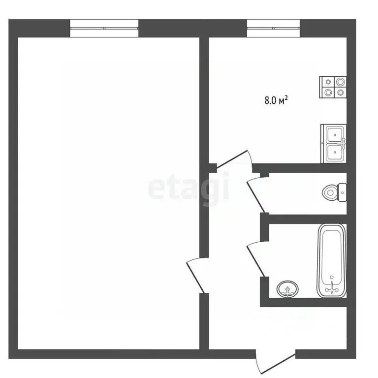 1-к кв. Московская область, Серпухов Парковая ул., 8 (35.5 м) - Фото 2