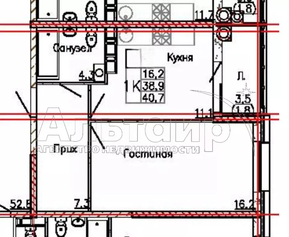 1-к кв. Ростовская область, Ростов-на-Дону ул. Берберовская, 9с1 (42.4 ... - Фото 1