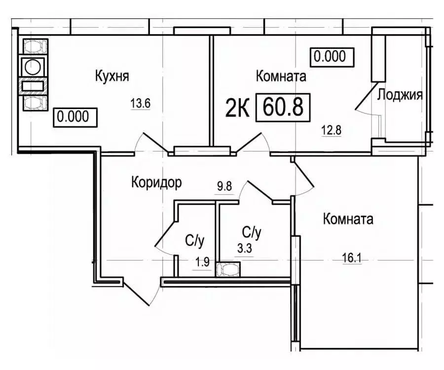 2-к кв. Смоленская область, Смоленск ул. 1-я Восточная (60.8 м) - Фото 0