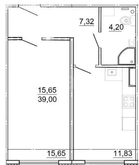 1-комнатная квартира: Тверь, Медовая улица, 4 (39 м) - Фото 1