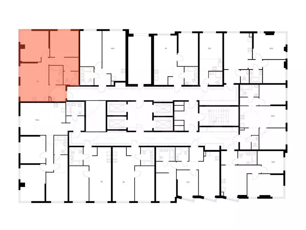 2-к. квартира, 70 м, 6/32 эт. - Фото 1