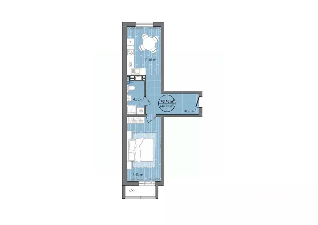 1-к кв. Челябинская область, Челябинск ул. Труда, 14 (49.11 м) - Фото 0