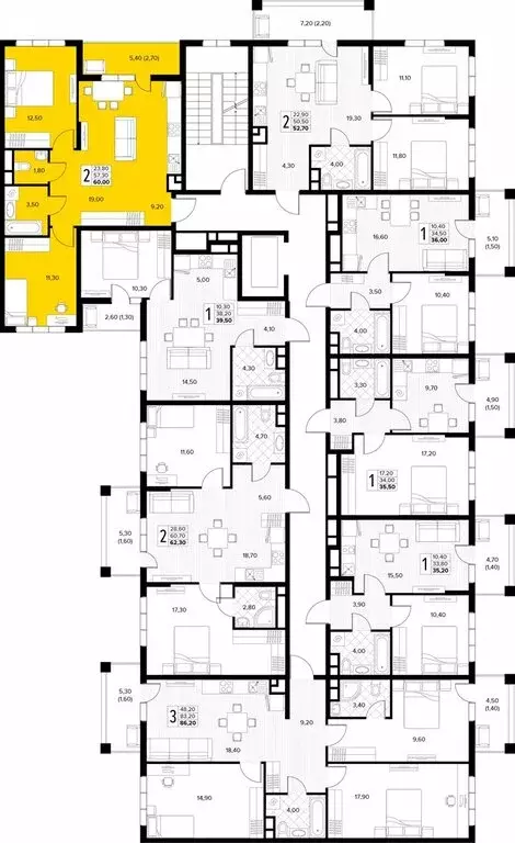 2-комнатная квартира: Сукко, жилой комплекс Кипарис (60 м) - Фото 2