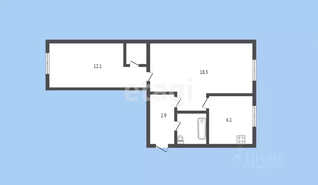 2-к кв. Карачаево-Черкесия, Черкесск Кавказская ул., 9 (43.0 м) - Фото 1