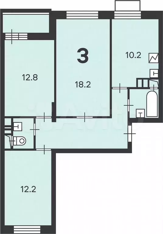 Аукцион: 3-к. квартира, 69,4 м, 12/16 эт. - Фото 0
