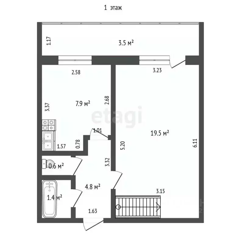 3-к кв. Башкортостан, Стерлитамак ул. Худайбердина, 139 (70.1 м) - Фото 2