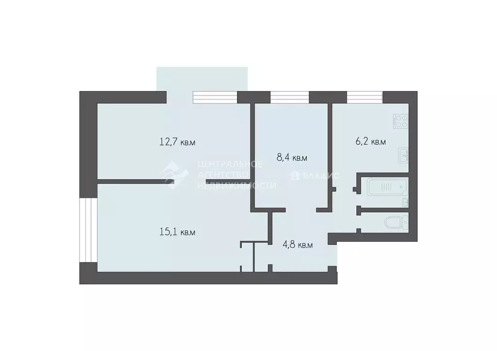 3-к кв. Рязанская область, Рязань ул. 4-я Линия, 65 (52.2 м) - Фото 2