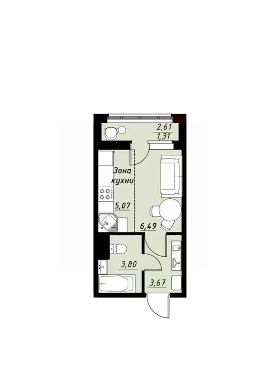 Студия Тамбовская область, Тамбов Телецентр мкр, Строганов жилой ... - Фото 1
