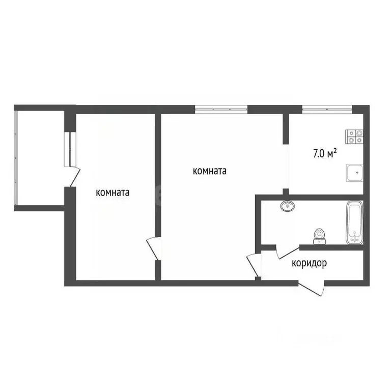 2-к кв. Крым, Саки пер. Новый (46.0 м) - Фото 2