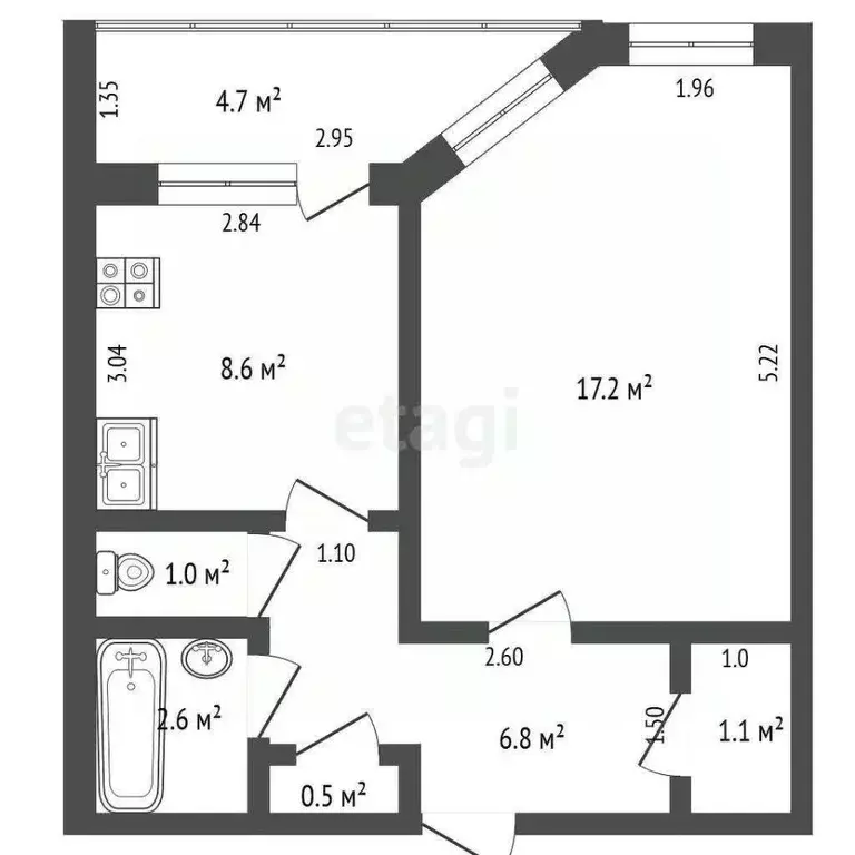 1-к кв. Ямало-Ненецкий АО, Новый Уренгой Лимбяяха мкр, Приозерный мкр, ... - Фото 2