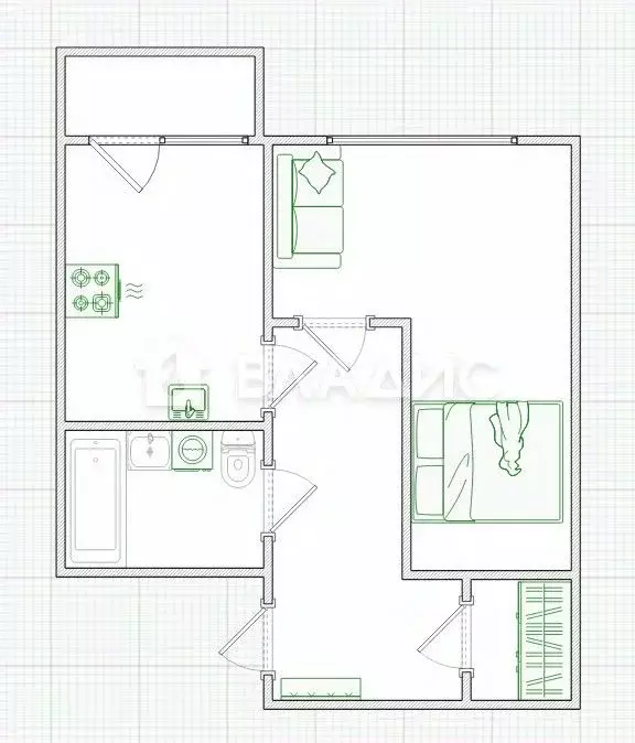 1-к кв. Пензенская область, Пенза ул. Героя России Сергеева, 2 (40.6 ... - Фото 2