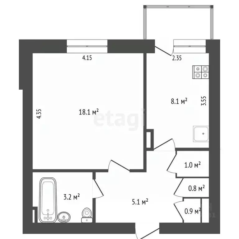 1-к кв. Ямало-Ненецкий АО, Новый Уренгой Советский мкр, 1/1 (37.2 м) - Фото 2