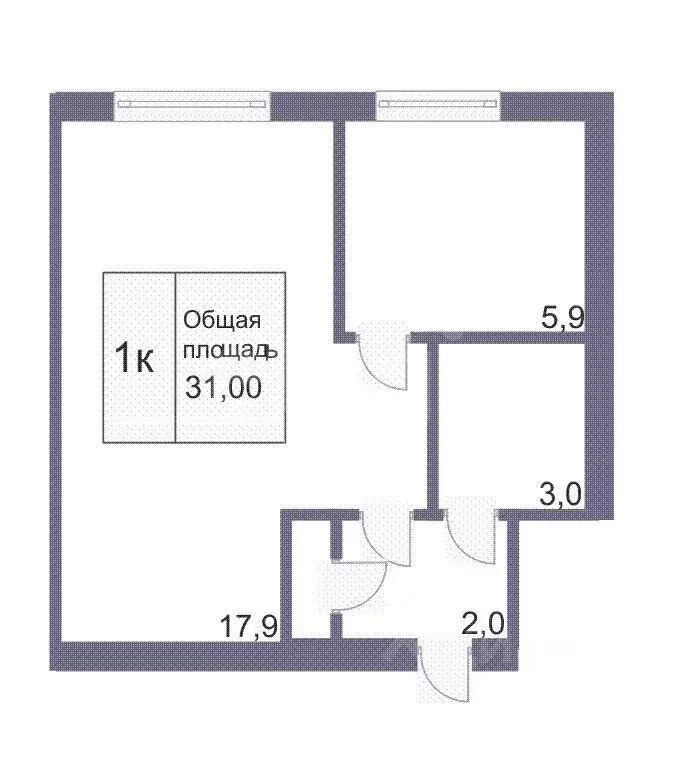 1-к кв. Костромская область, Кострома проезд 3-й Сосновый, 6А (29.0 м) - Фото 2