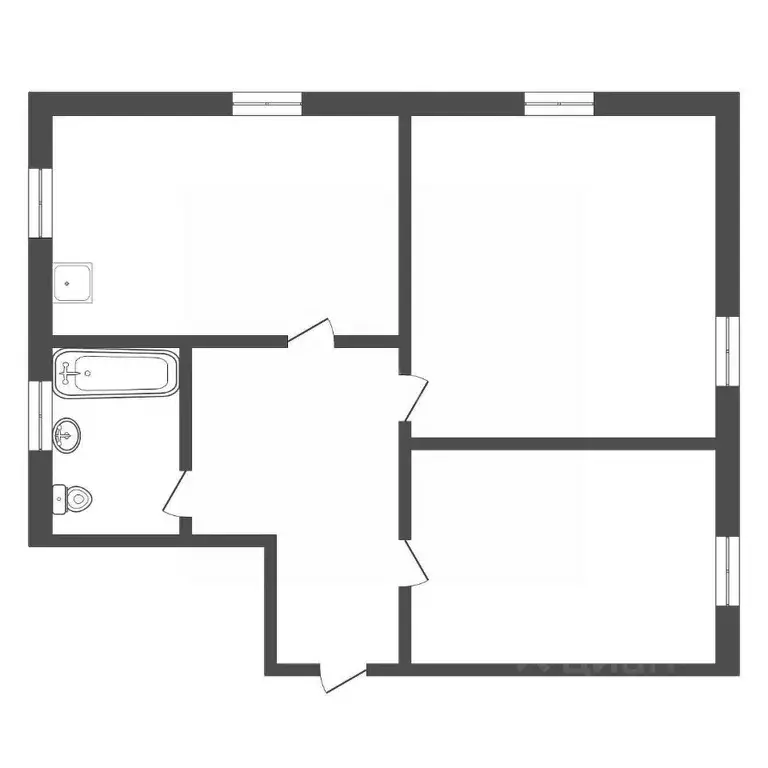 2-к кв. Тульская область, Тула ул. Дмитрия Ульянова, 4 (58.1 м) - Фото 2