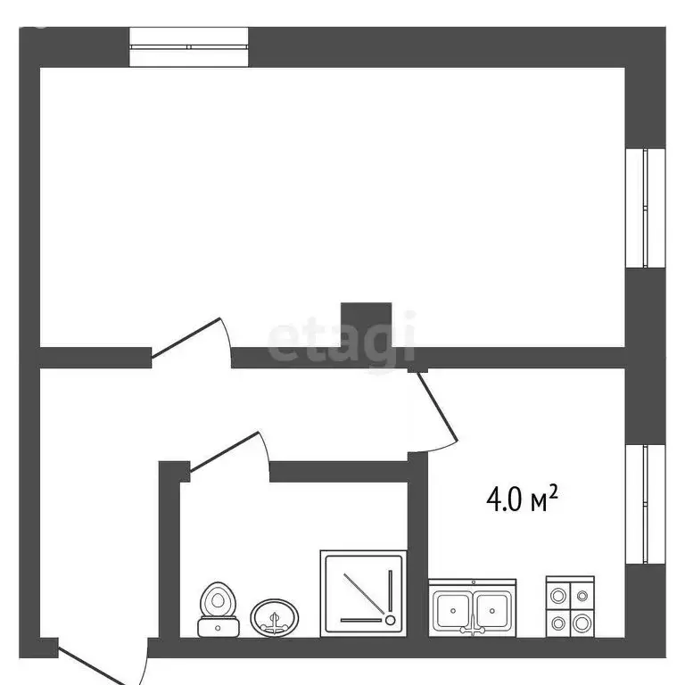 1-комнатная квартира: Камышлов, улица Максима Горького, 10 (30.8 м) - Фото 1
