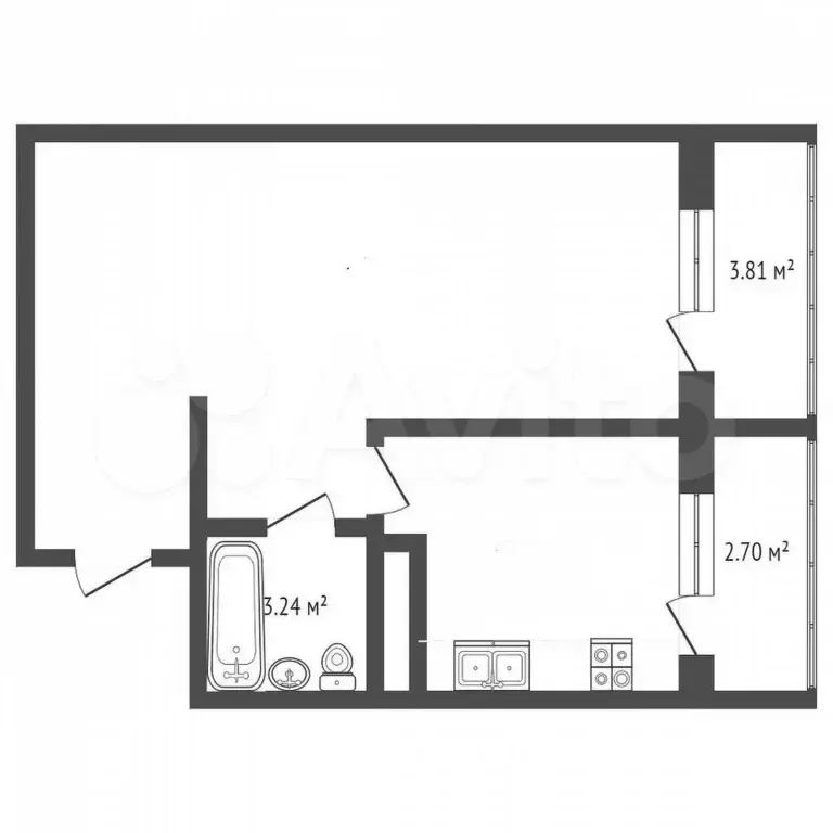 1-к. квартира, 37,5 м, 4/9 эт. - Фото 0