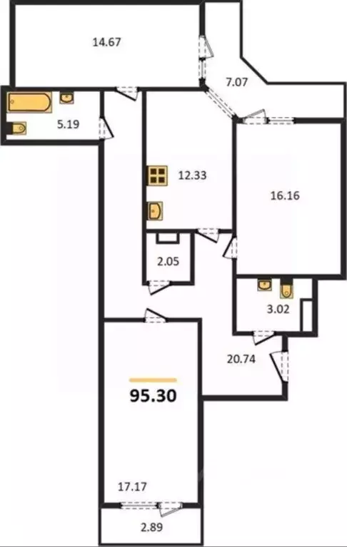 3-к кв. Самарская область, Самара ул. Советской Армии, 91 (95.3 м) - Фото 2