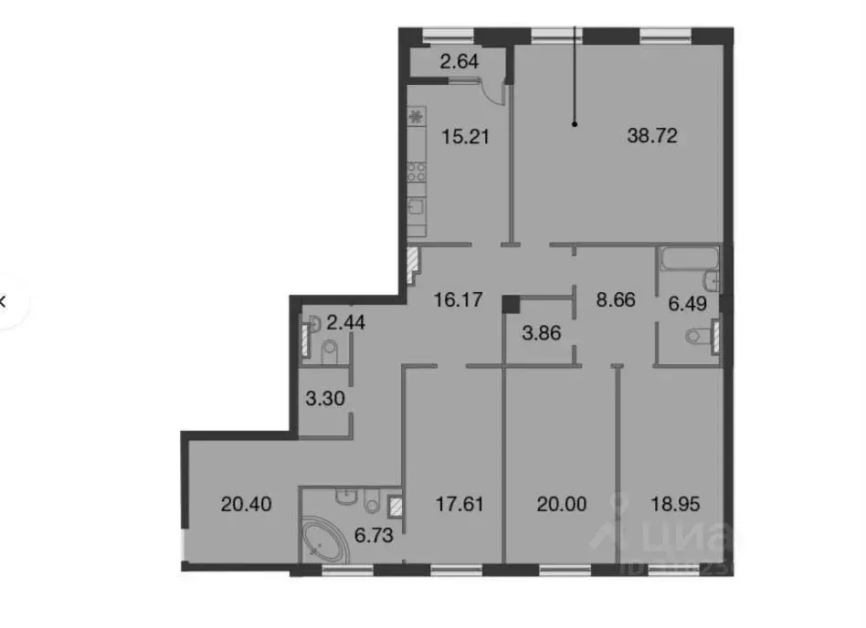 4-к кв. Санкт-Петербург Петровский просп., 11к3 (179.0 м) - Фото 0