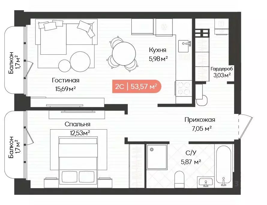 2-к кв. Новосибирская область, Новосибирск Ленинградская ул., 342 ... - Фото 1