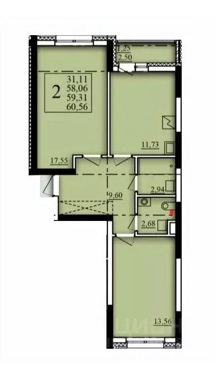 2-к кв. Башкортостан, Уфа Затон-Восточный жилрайон, Паруса жилой ... - Фото 1