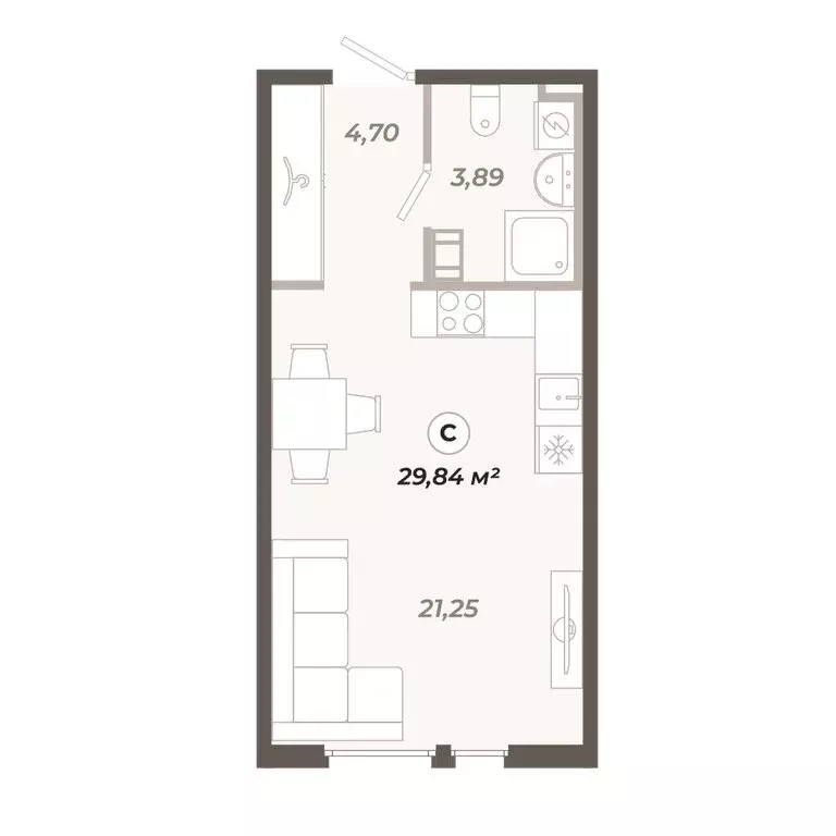 Квартира-студия: Санкт-Петербург, Ближняя Рогатка (29.84 м) - Фото 0